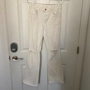 White boot cut jeans